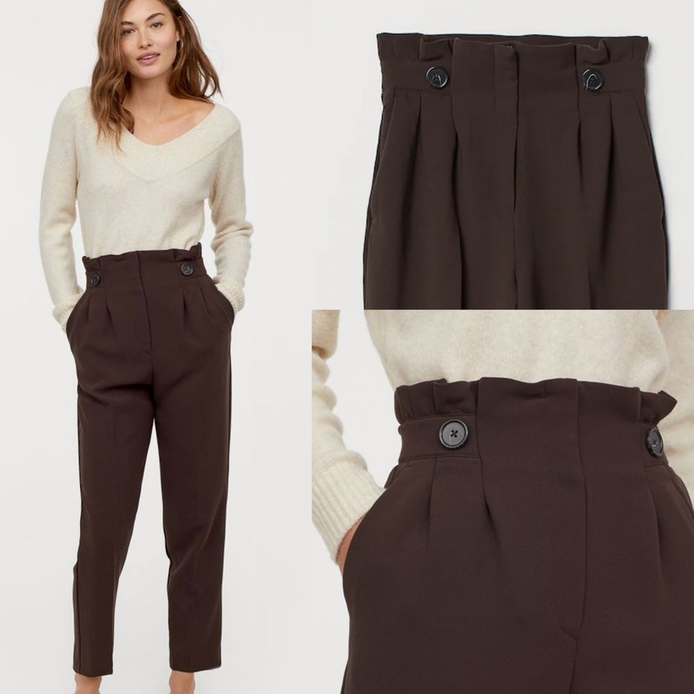 H&M Brown High-Waisted Pants